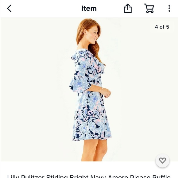 Lilly Pulitzer Stirling Dress: Bright Navy Amore - Picture 6 of 8